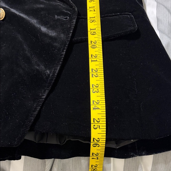 Sam Edelman Black Velvet Double-Breasted Blazer with Gold Buttons - Picture 11 of 11